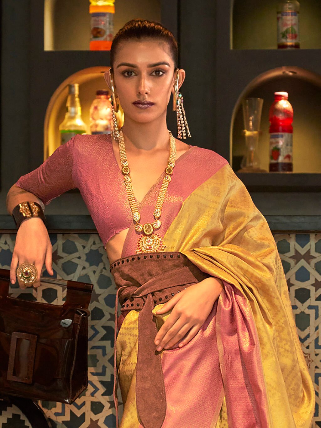 Mustard Silk Saree - Image 3