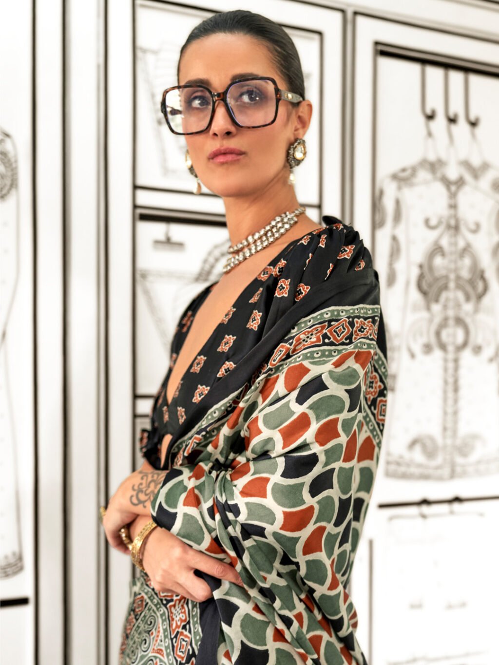 showcasing the beauty and craftsmanship of Designer Saree.