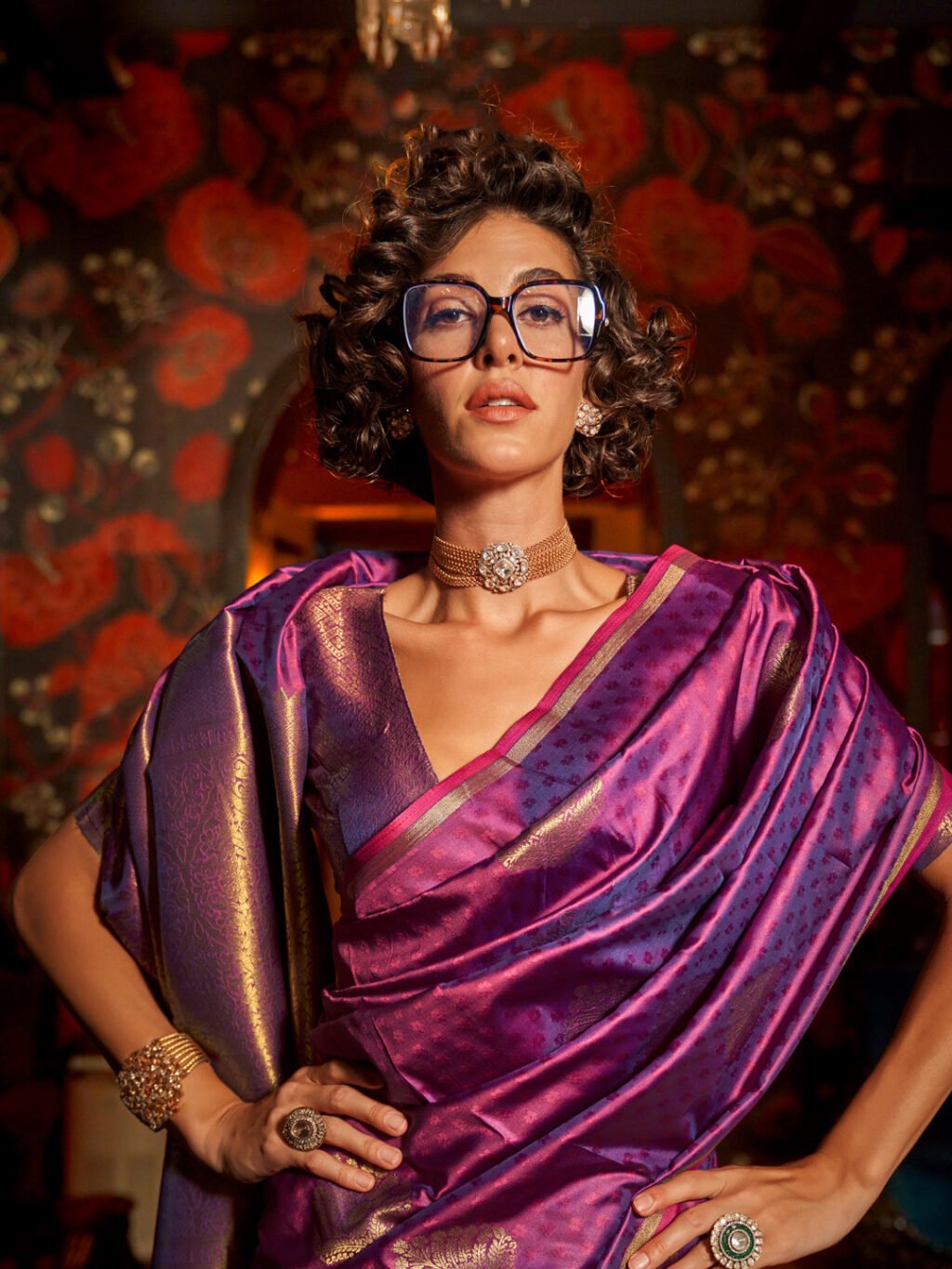 showcasing the beauty and craftsmanship of Party Wear Saree.