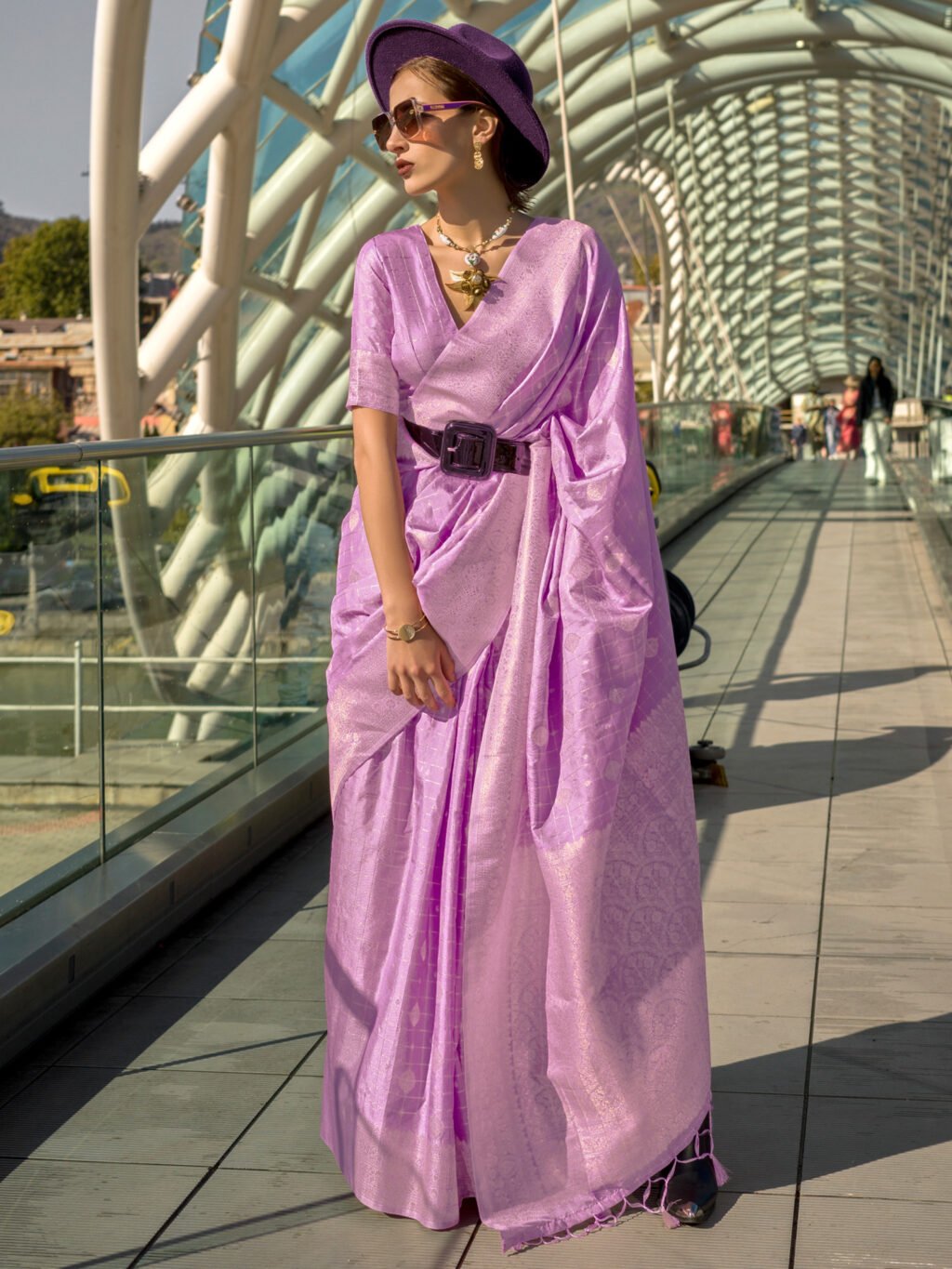 Image of Lavendar Silk Saree