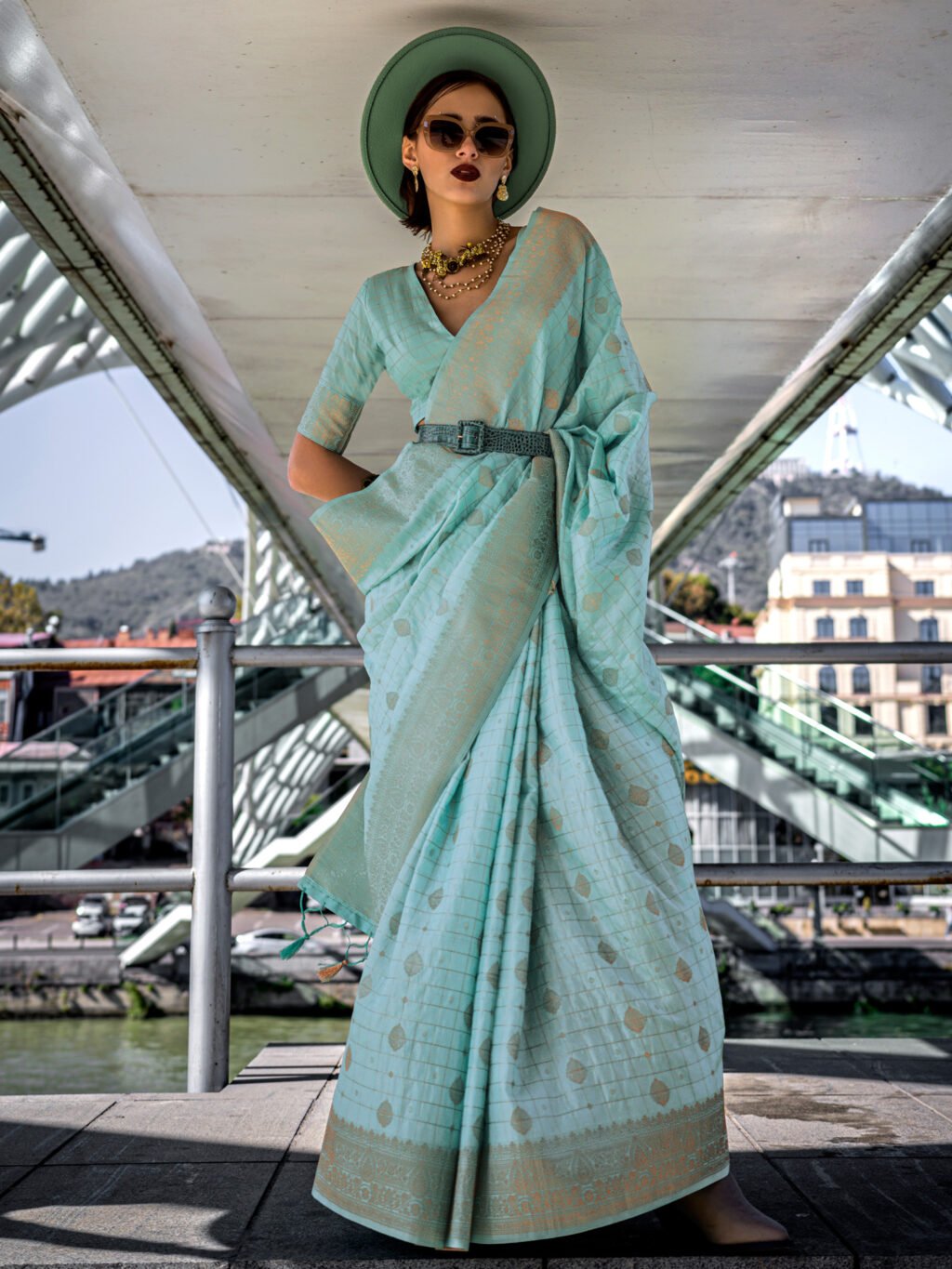 showcasing the beauty and craftsmanship of Designer Saree.