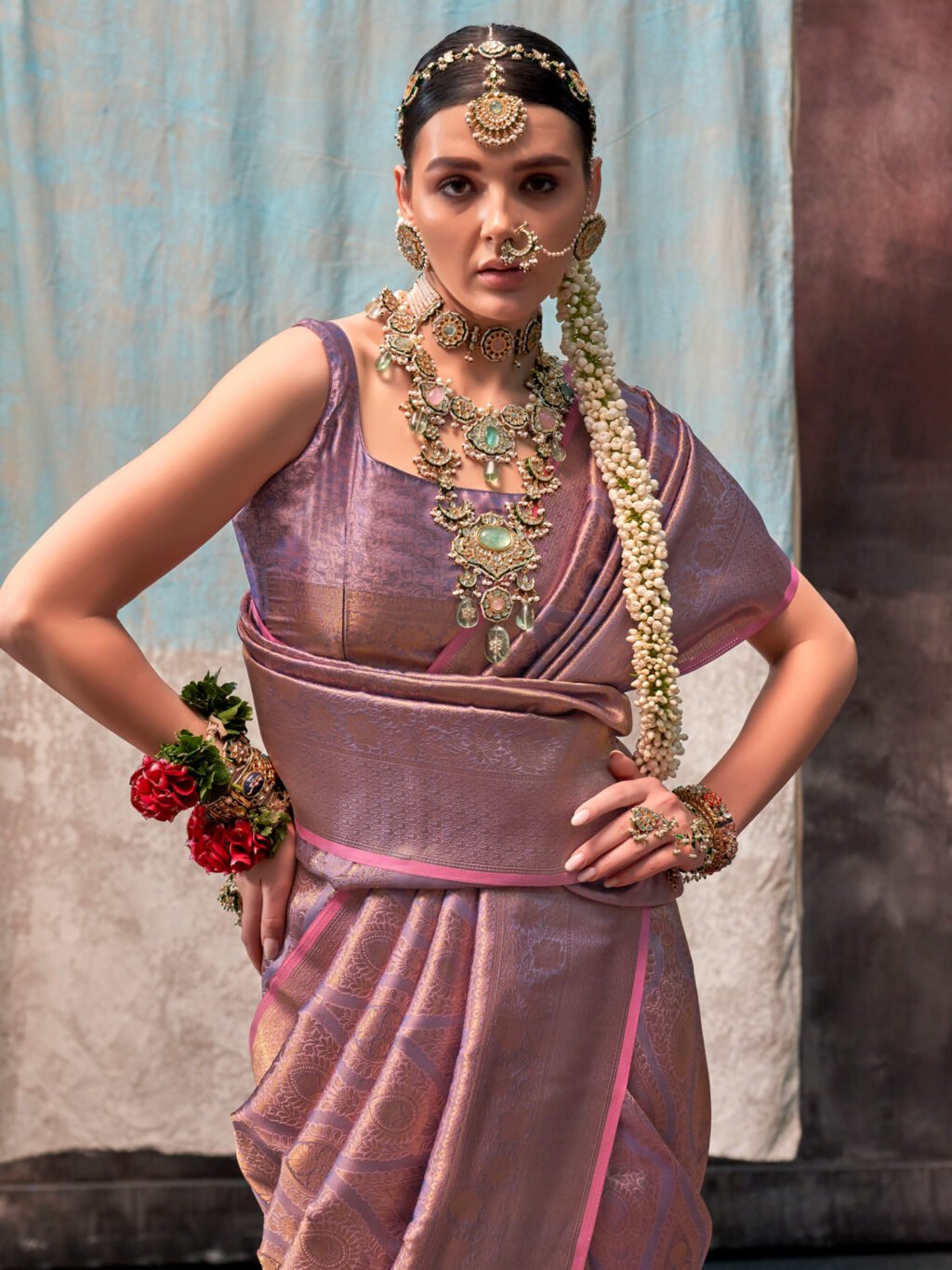 showcasing the beauty and craftsmanship of Festive Saree.