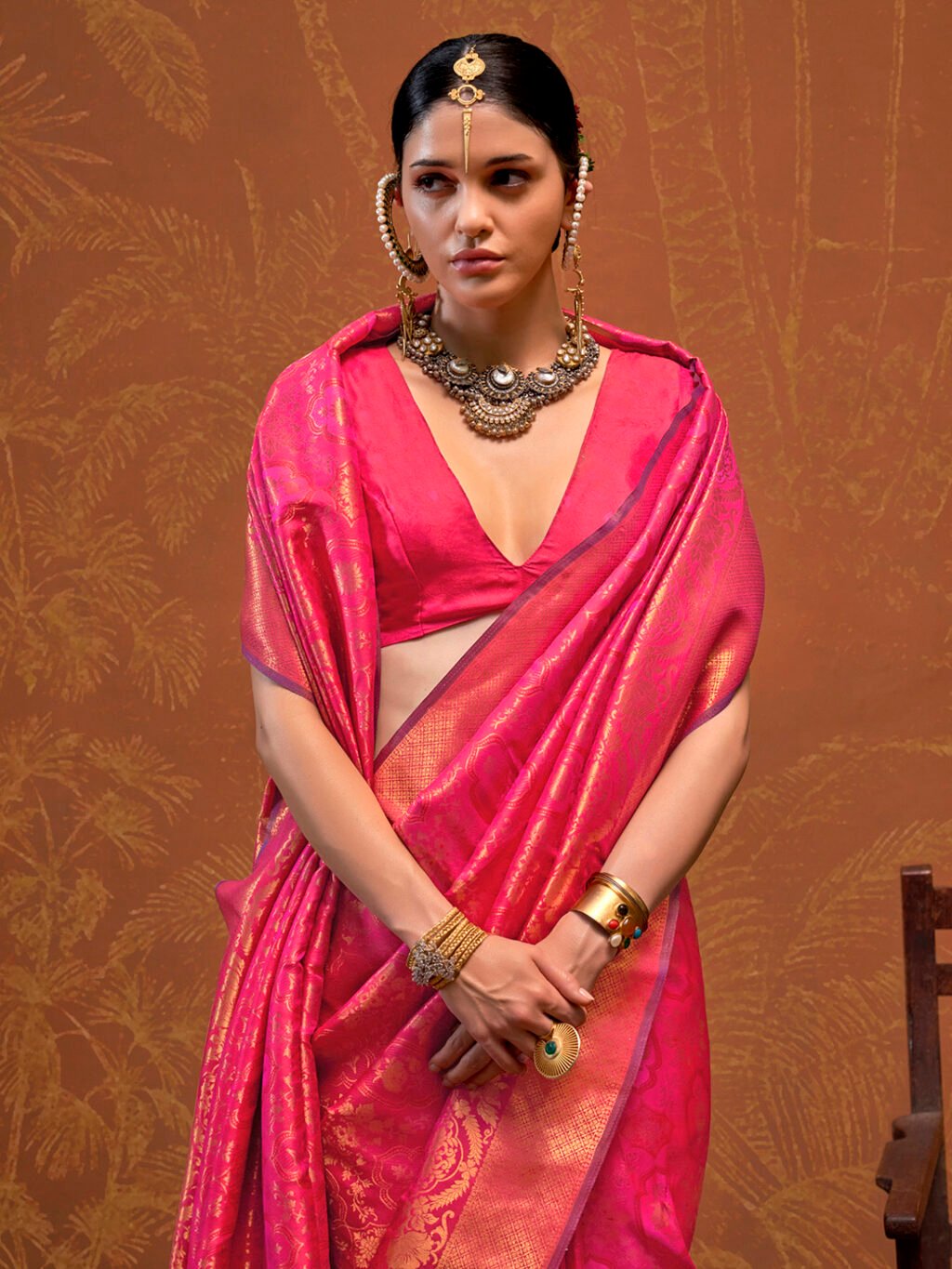 Pink Silk Saree - Image 4