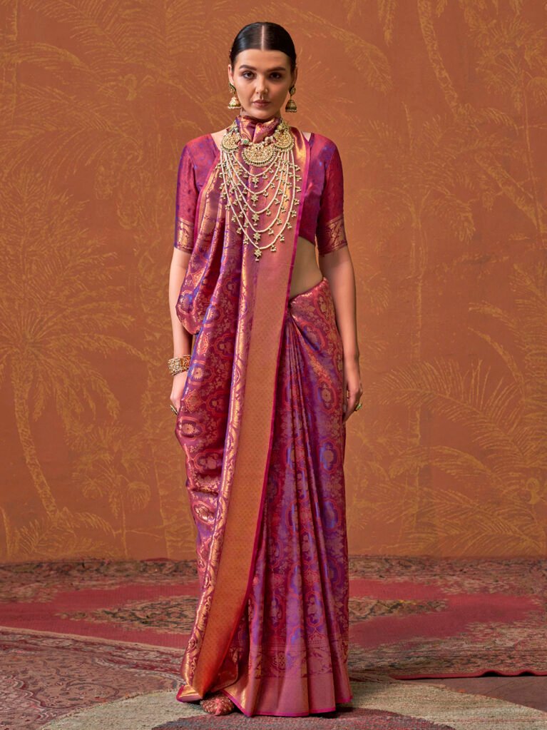 Royal Purple Bridal Kanjeevaram Silk Saree