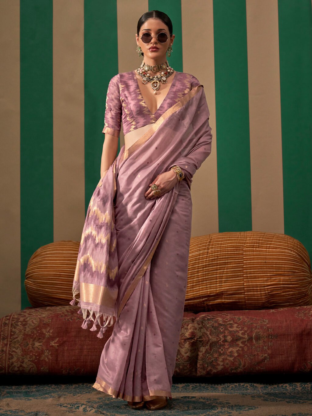 Image of Mauve Silk Saree