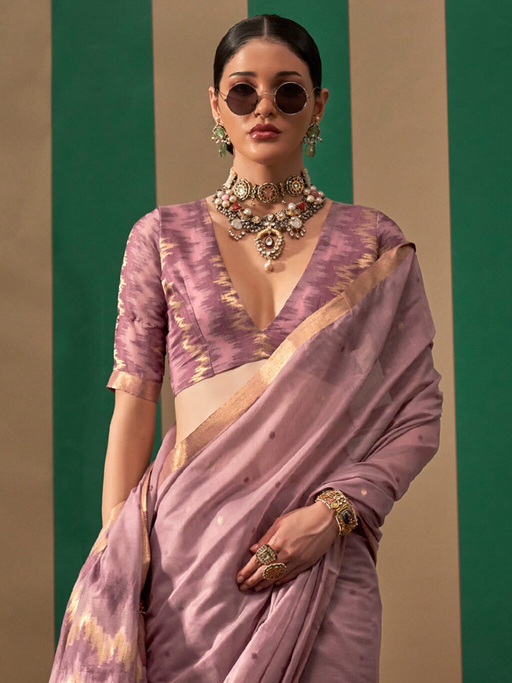 Mauve Silk Saree - Image 3