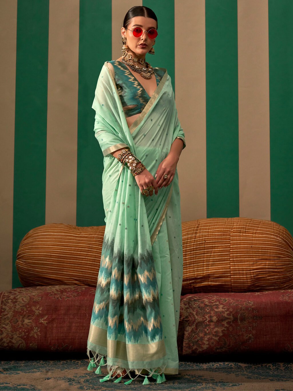 showcasing the beauty and craftsmanship of Silk Saree.
