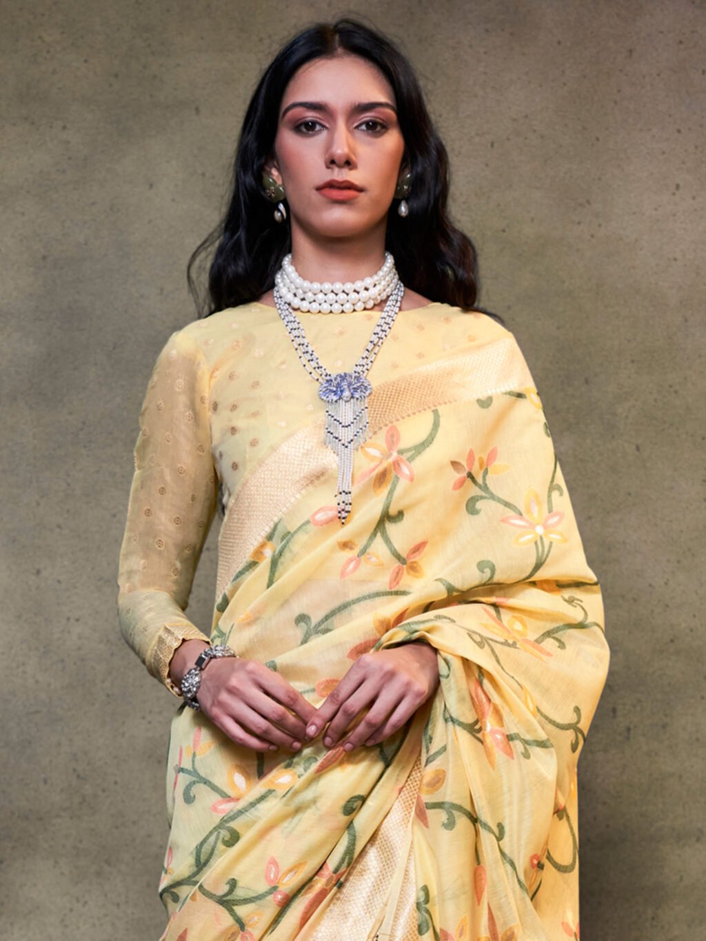 Yellow Silk Saree - Image 3