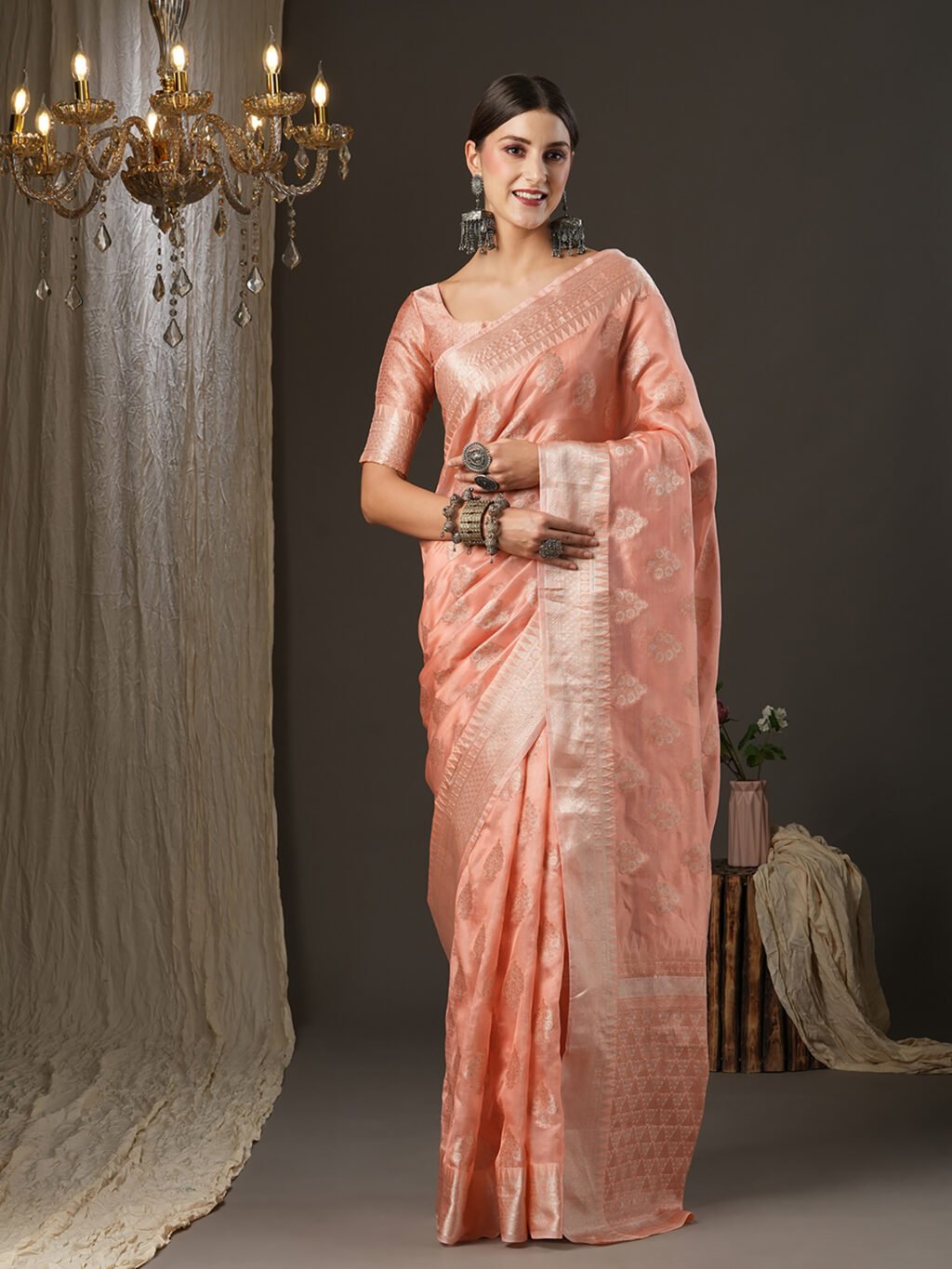 Image of Peach Saree