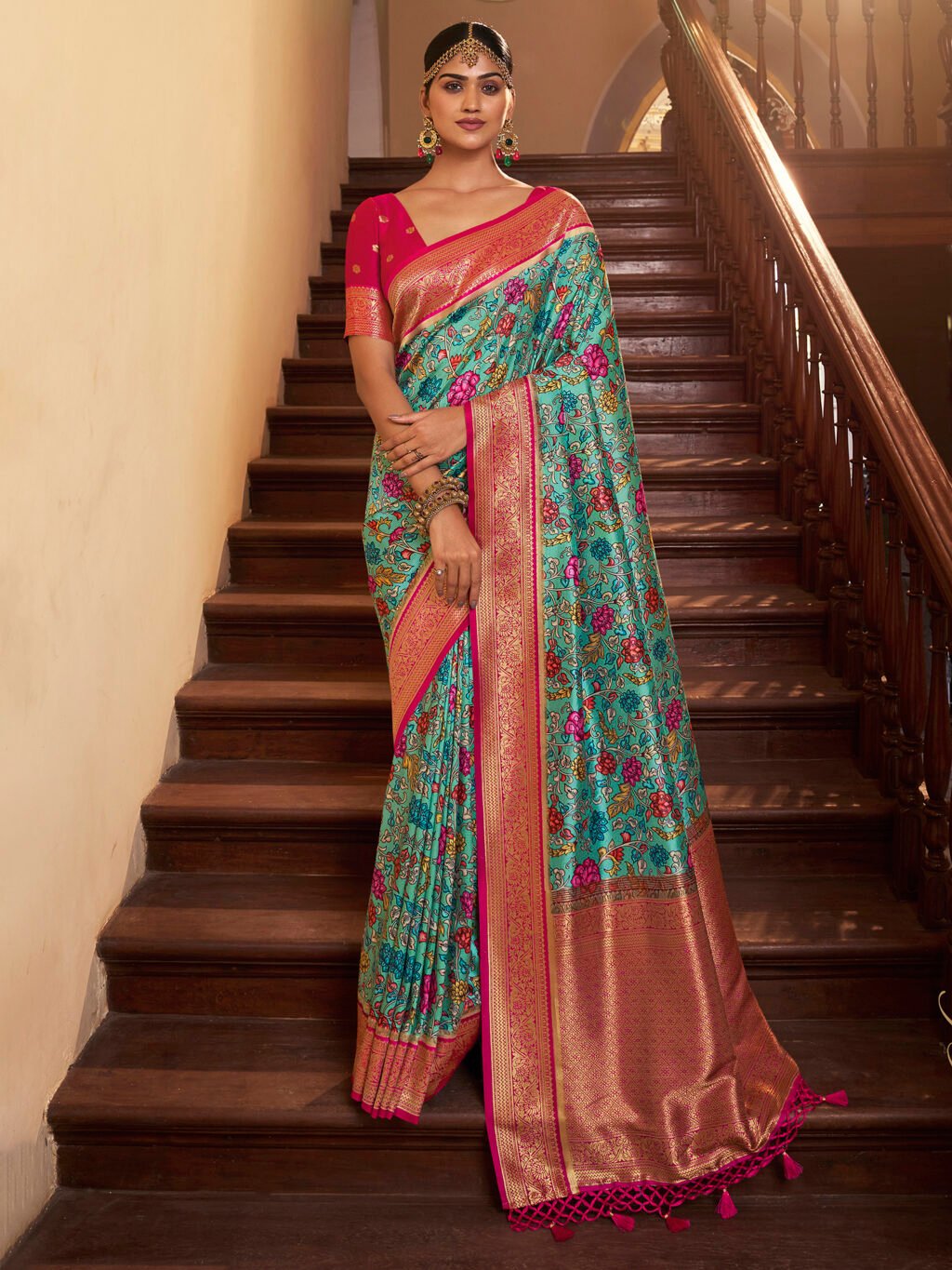 Image of Blue Silk Saree