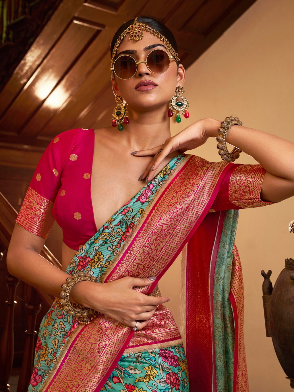 showcasing the beauty and craftsmanship of Designer Saree.
