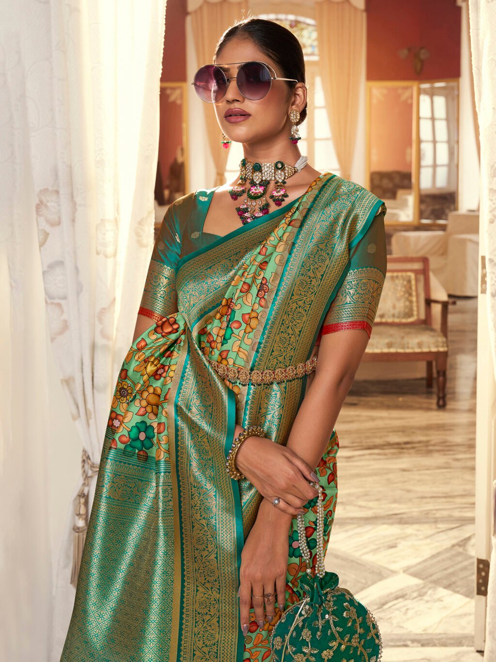 showcasing the beauty and craftsmanship of Festive Saree.