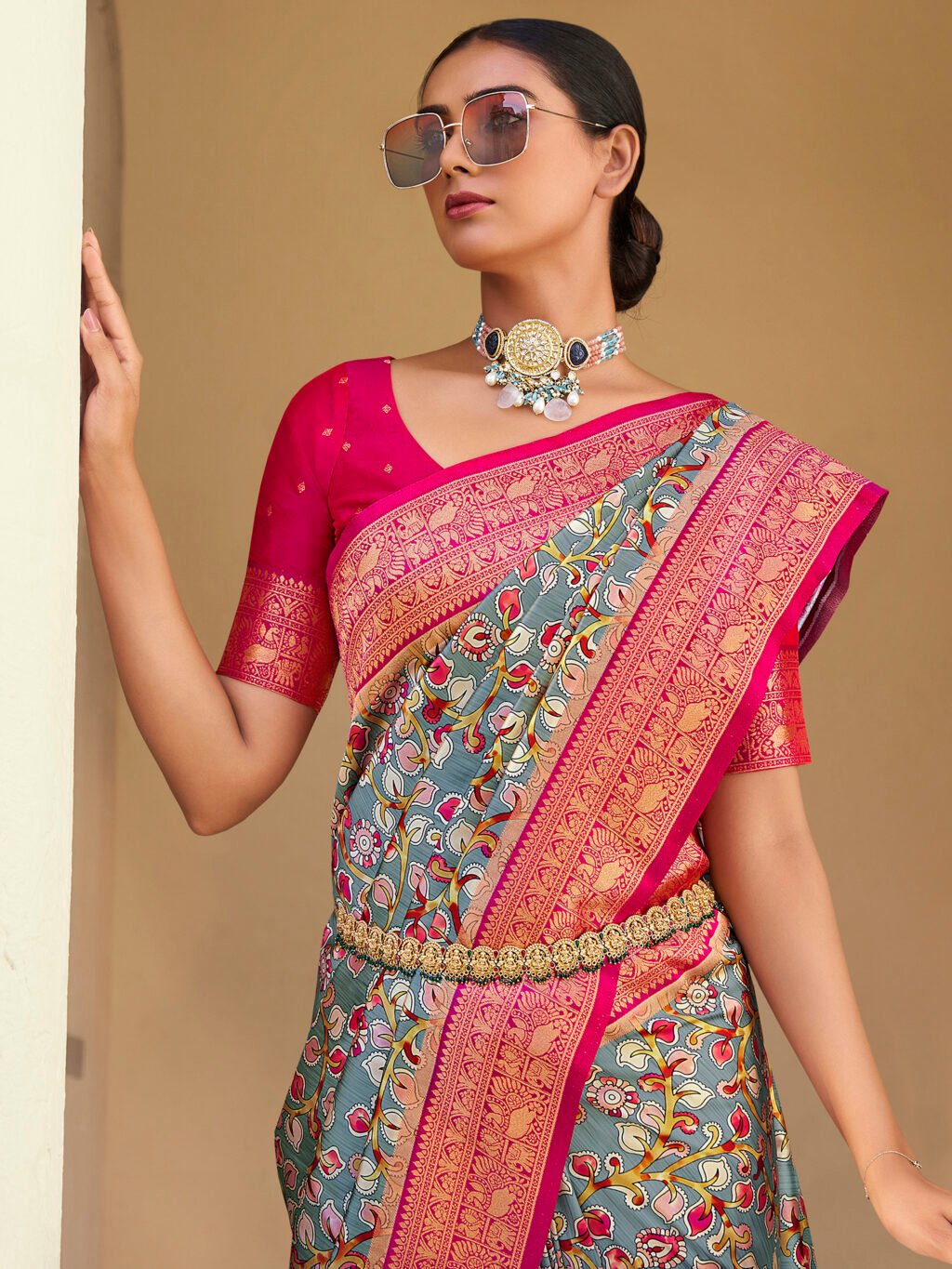 showcasing the beauty and craftsmanship of Designer Saree.