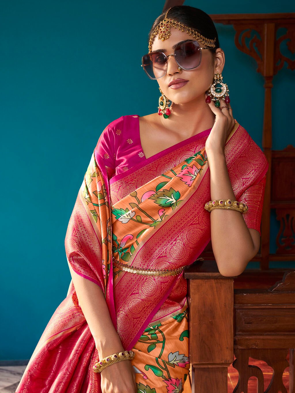 showcasing the beauty and craftsmanship of Party Wear Saree.