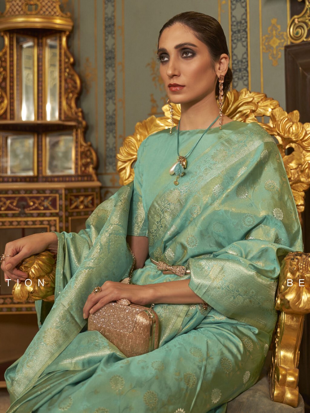 showcasing the beauty and craftsmanship of Designer Saree.