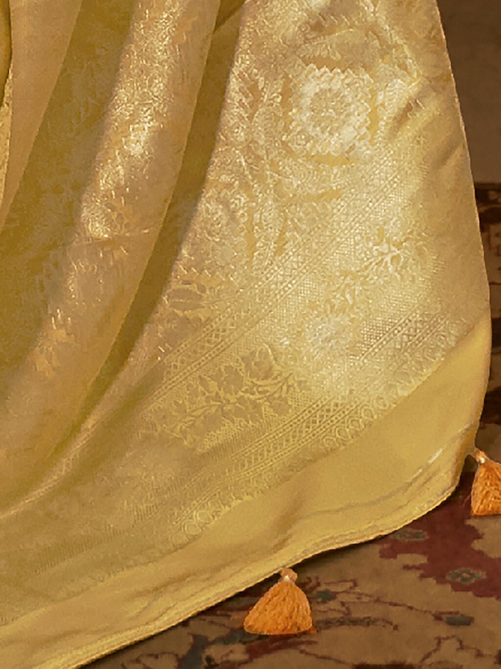 Yellow Silk Saree - Image 4