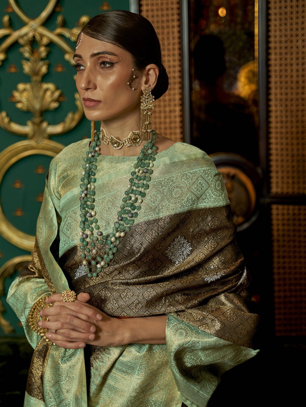 showcasing the beauty and craftsmanship of Silk Saree.