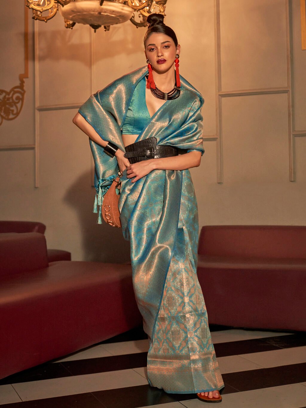 showcasing the beauty and craftsmanship of Silk Saree.
