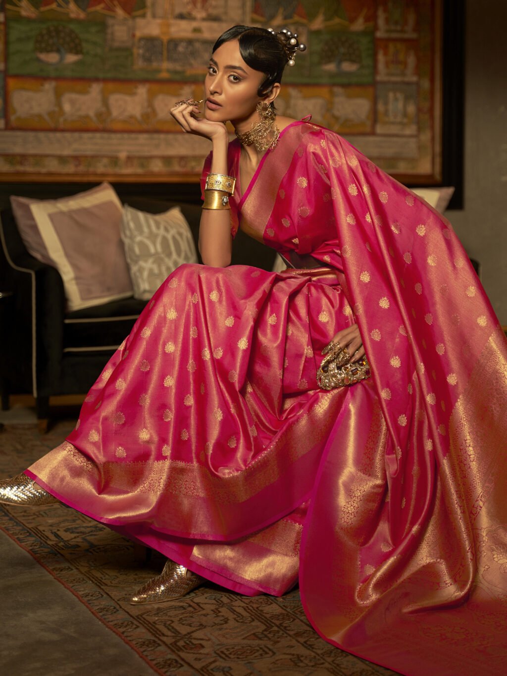 showcasing the beauty and craftsmanship of Traditional Saree.