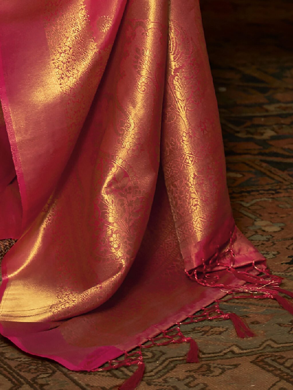 Pink Silk Saree - Image 4