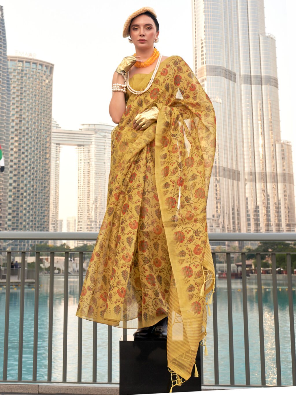 Image of Mustard Saree