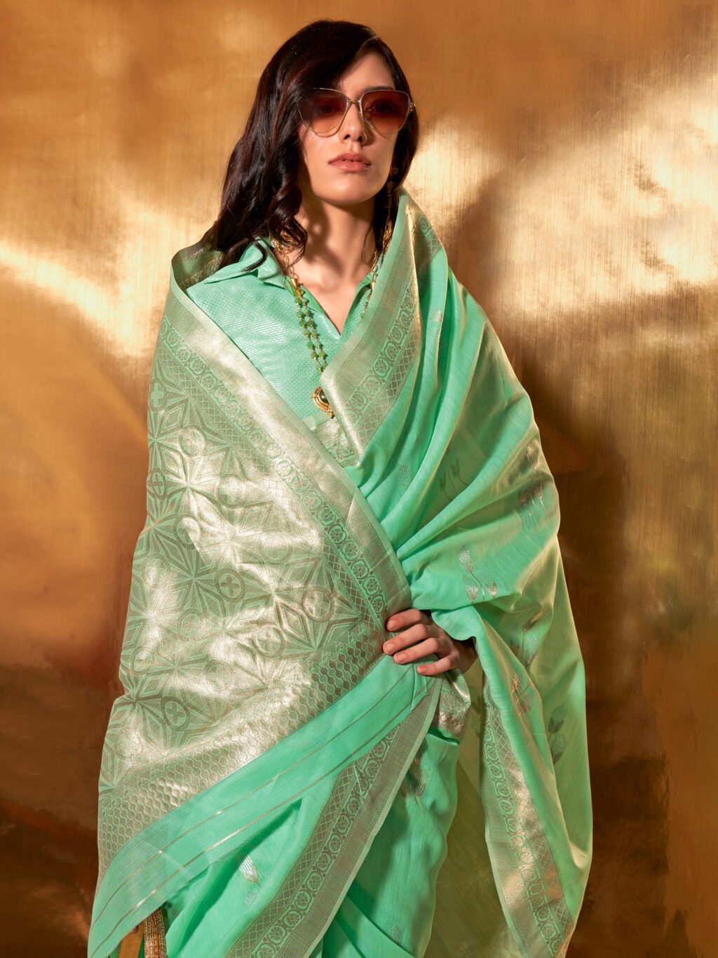 showcasing the beauty and craftsmanship of Festive Saree.