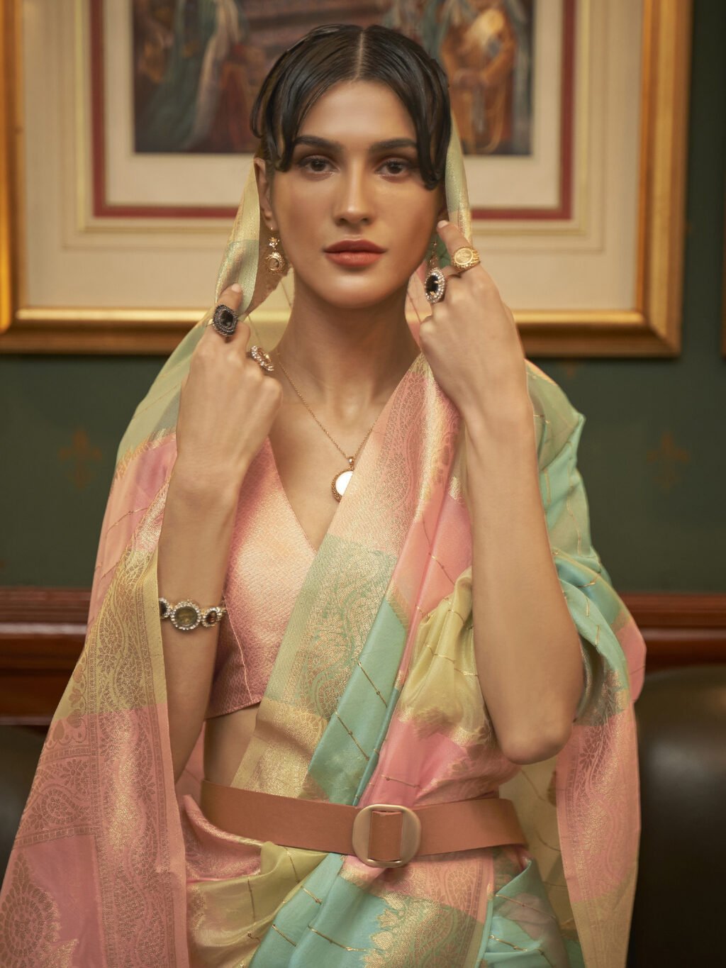 showcasing the beauty and craftsmanship of Silk Saree.