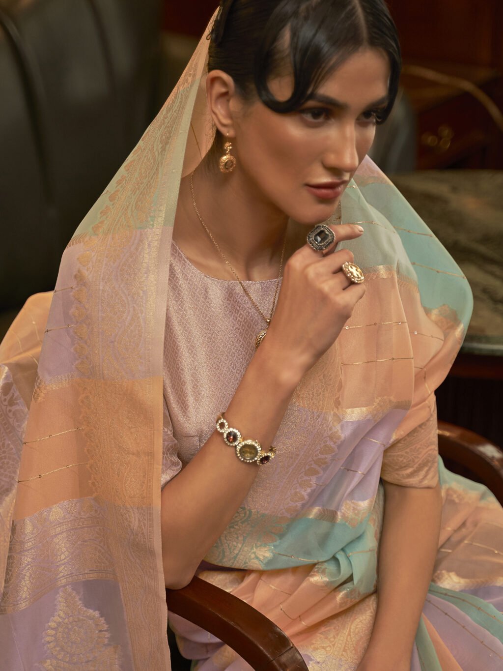 showcasing the beauty and craftsmanship of Traditional Saree.
