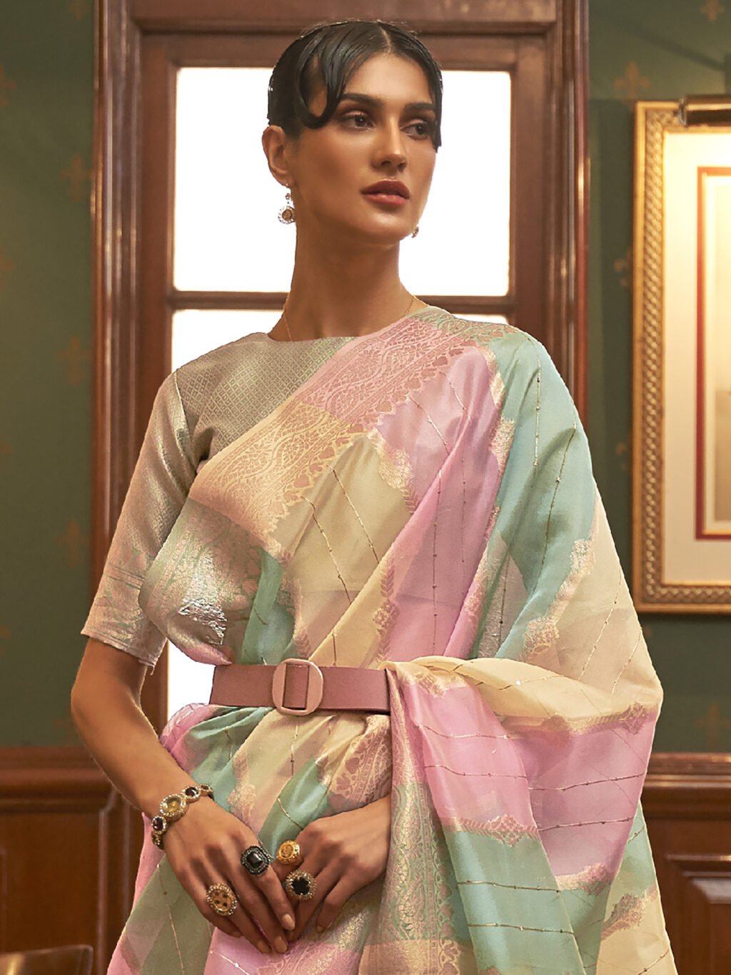 Multicolored Saree - Image 3
