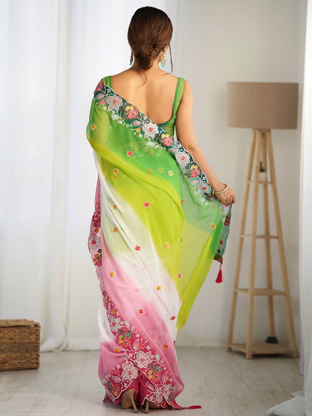 showcasing the beauty and craftsmanship of Festive Saree.
