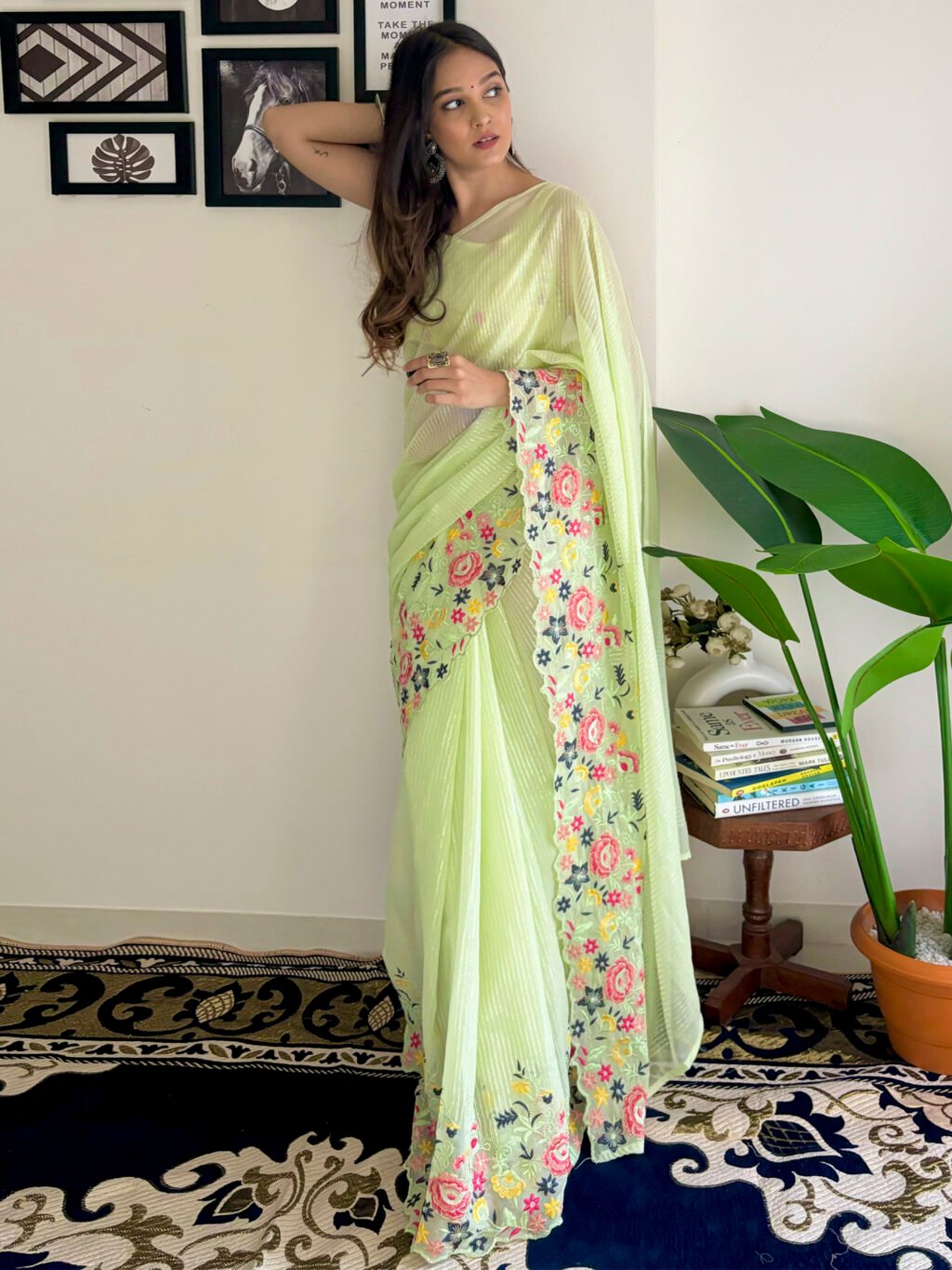 showcasing the beauty and craftsmanship of Party Wear Saree.