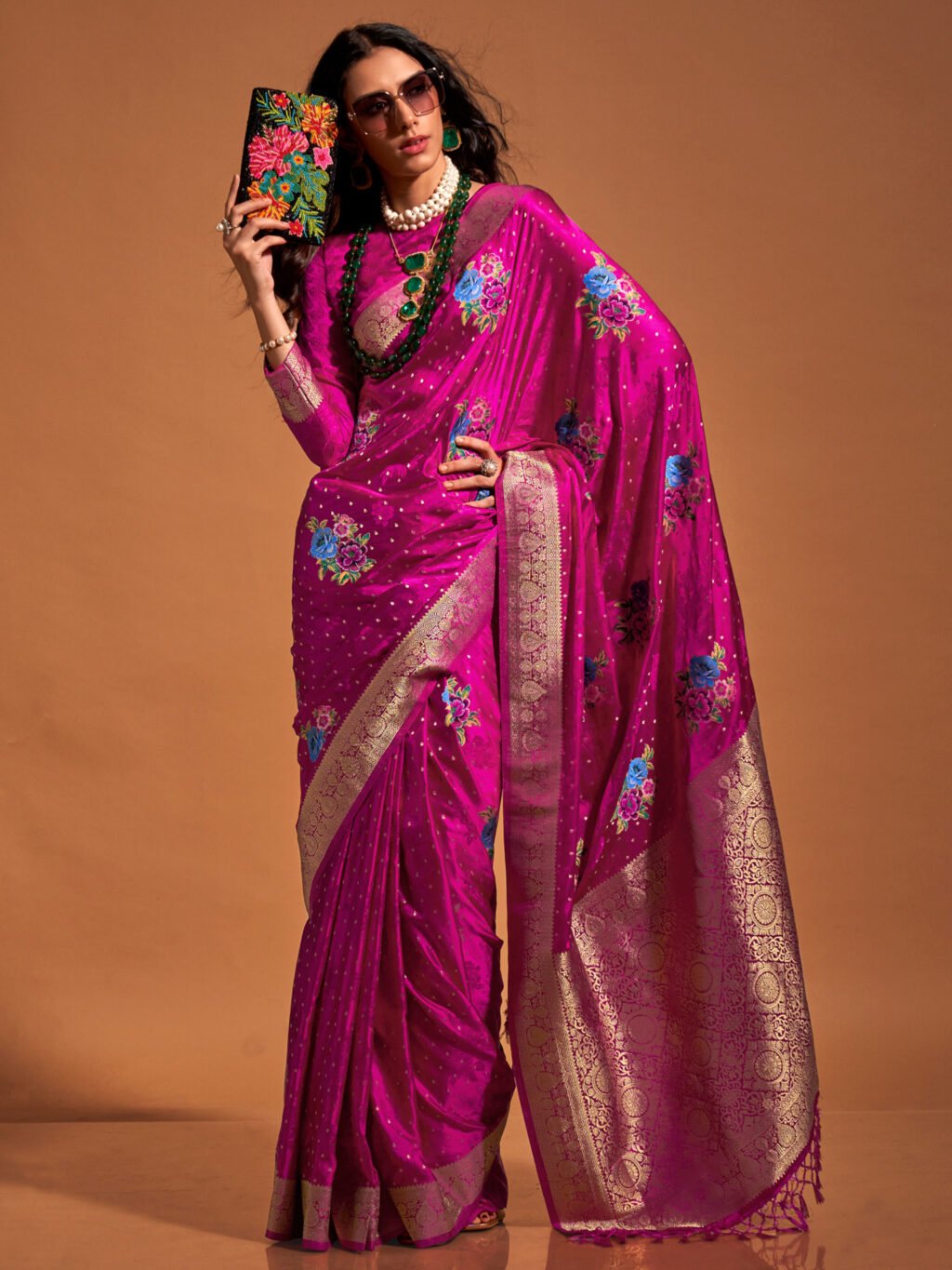 Image of Pink Silk Saree