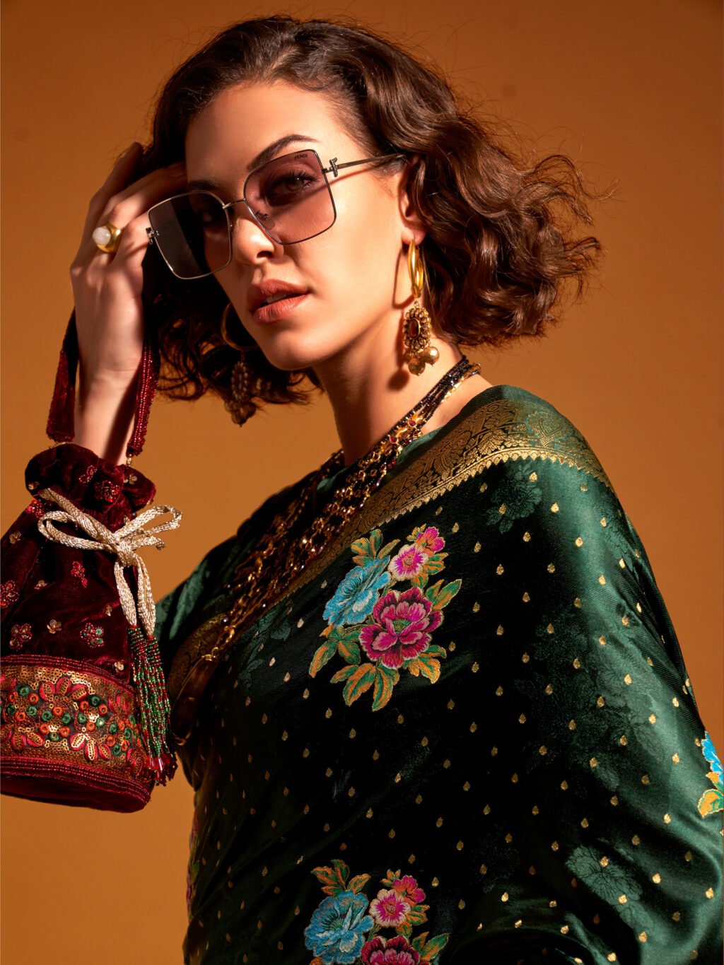 showcasing the beauty and craftsmanship of Party Wear Saree.
