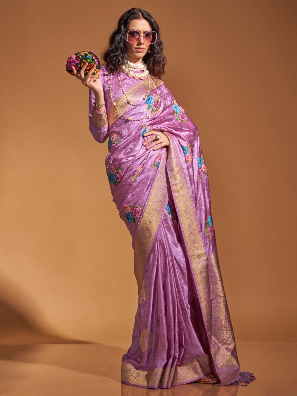 Image of Mauve Silk Saree