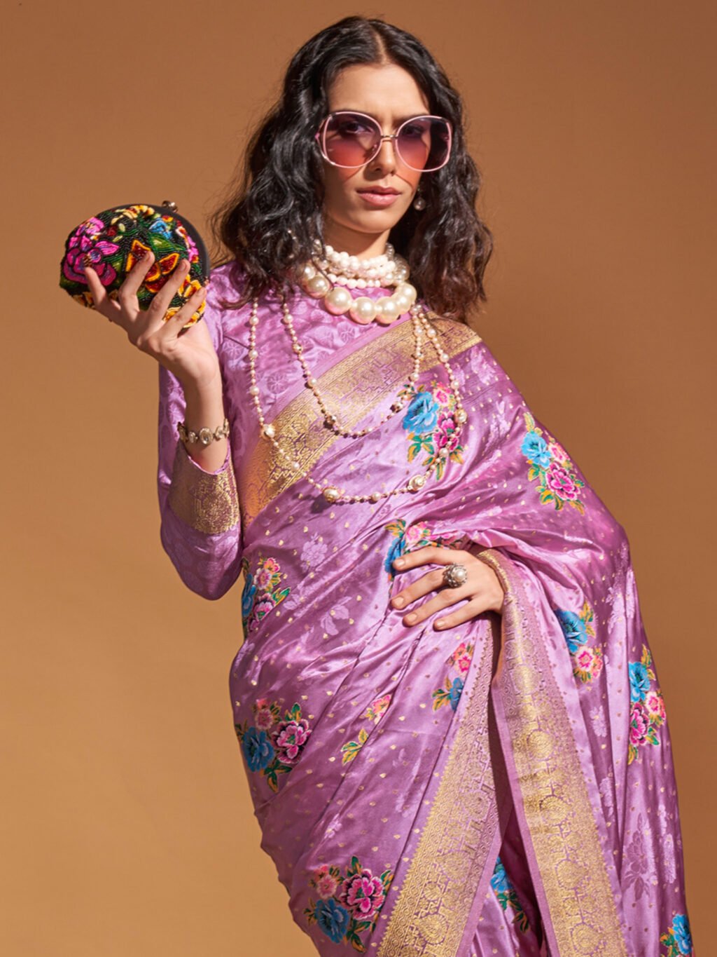 Mauve Silk Saree - Image 3
