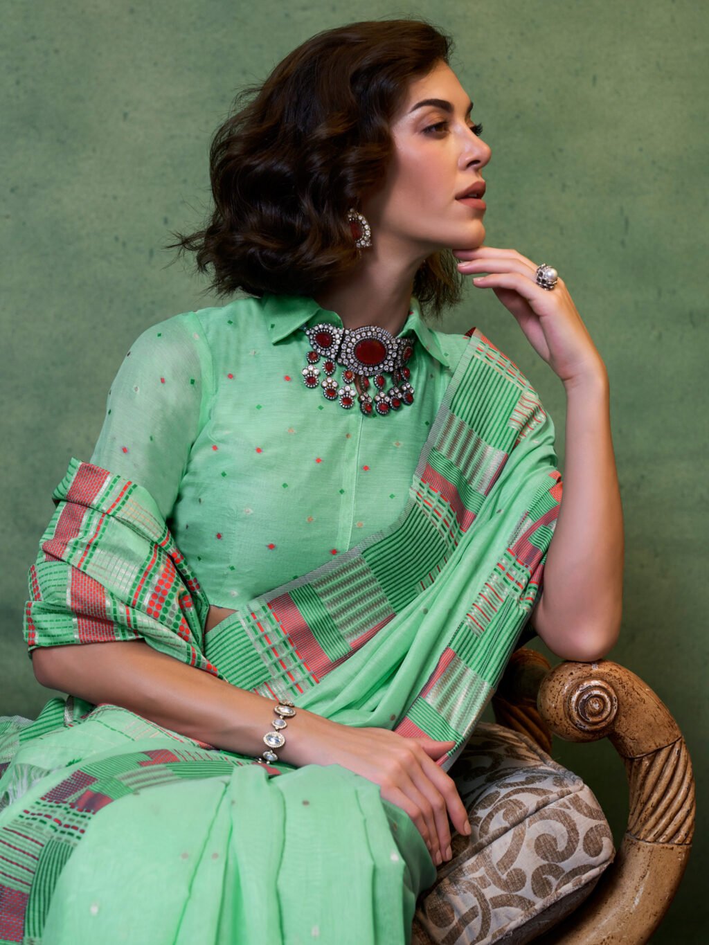 showcasing the beauty and craftsmanship of Party Wear Saree.
