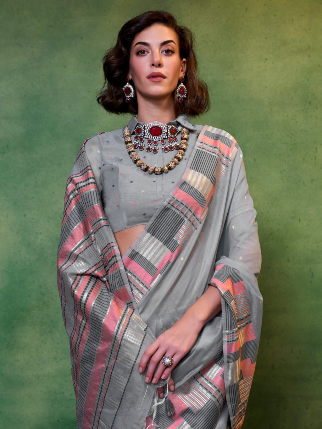 showcasing the beauty and craftsmanship of Festive Saree.