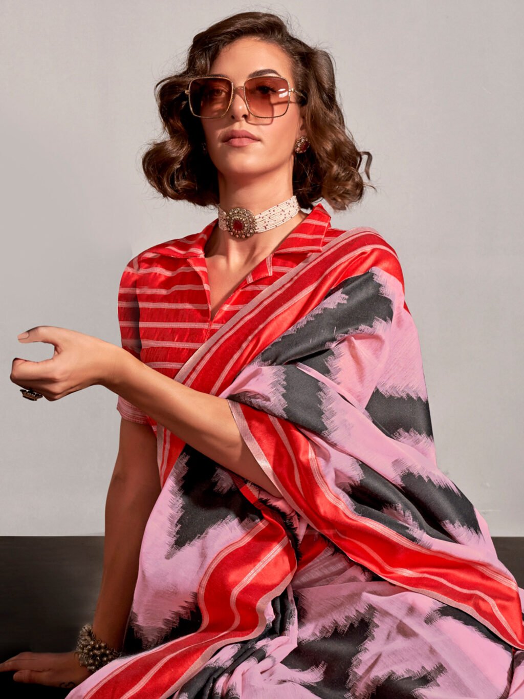 Mauve Silk Saree - Image 4