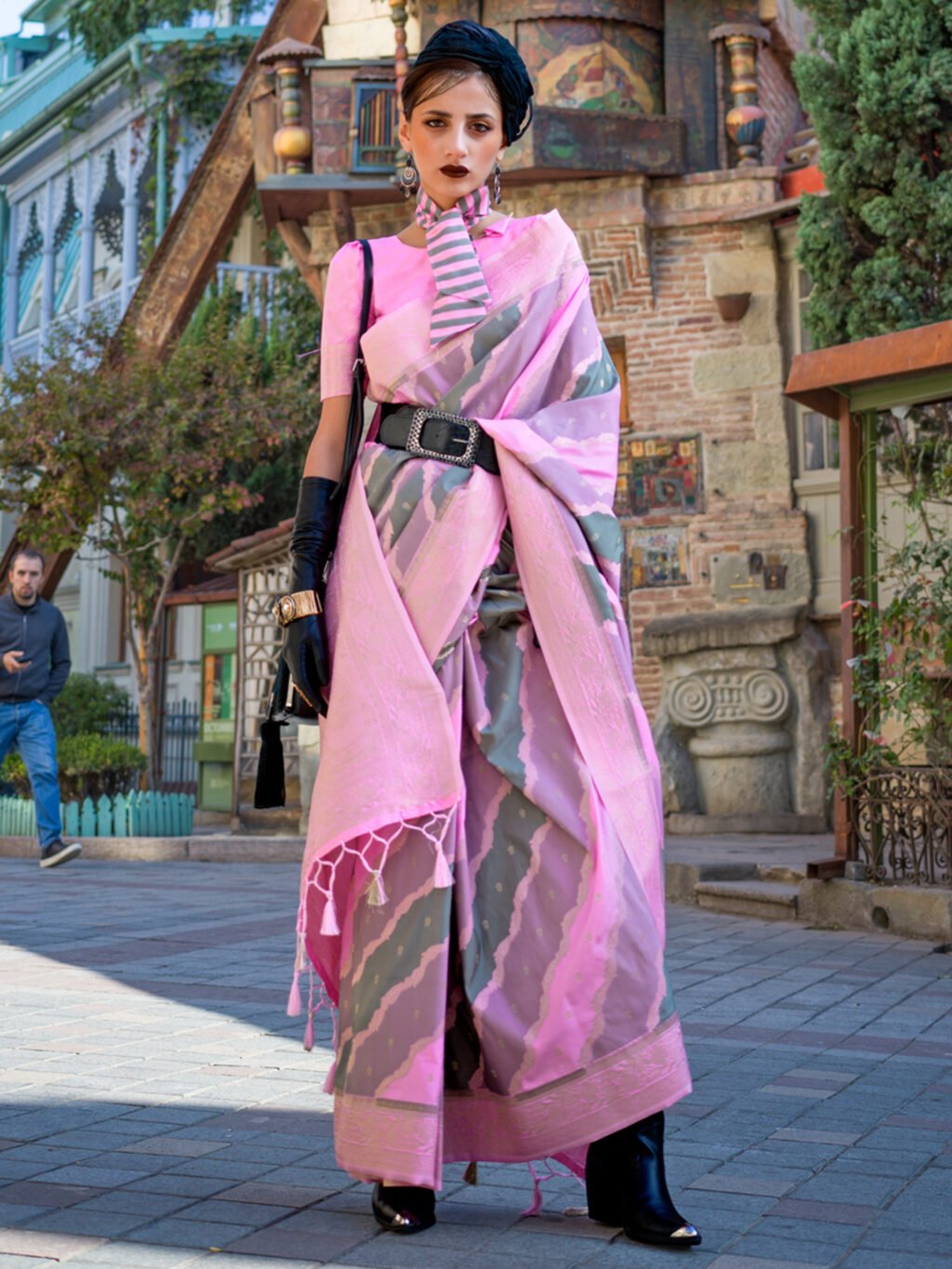 Image of Pink Silk Saree