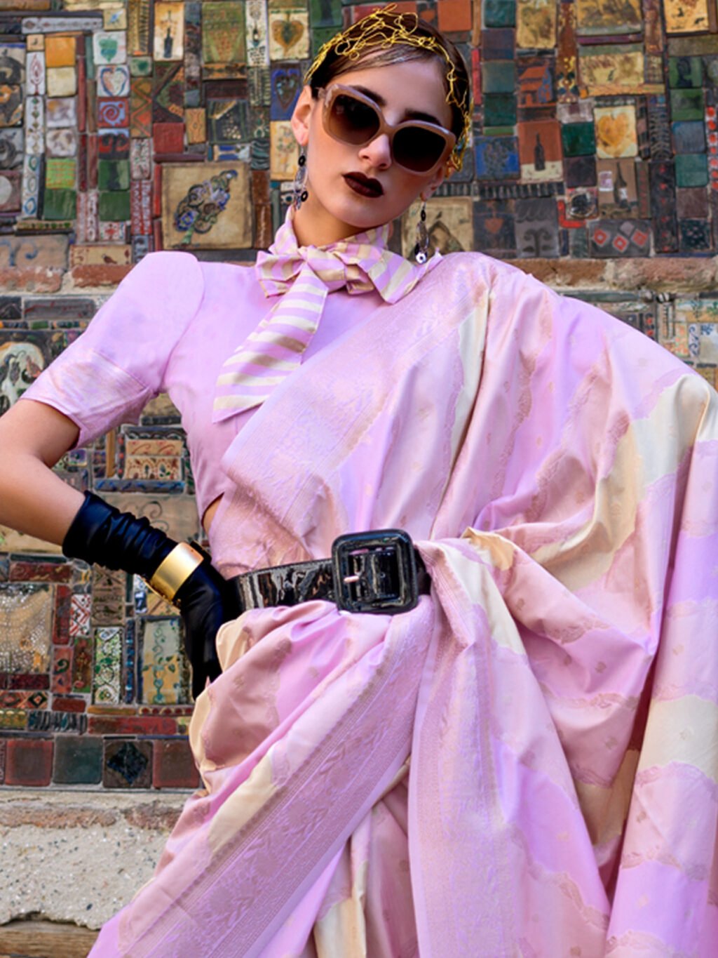 Mauve Silk Saree - Image 3