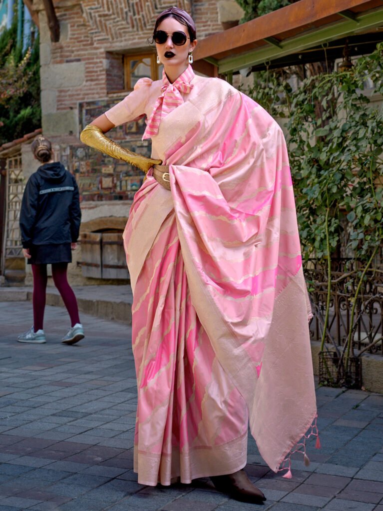 Image of Pink Silk Saree
