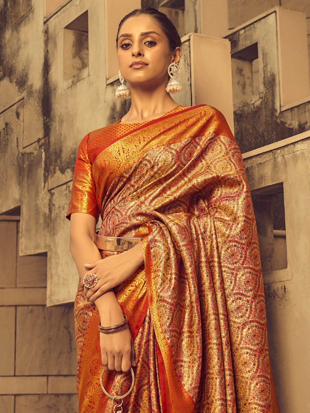 Beige Silk Saree - Image 3