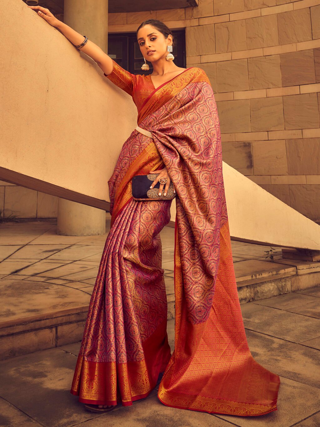 Image of Mauve Silk Saree