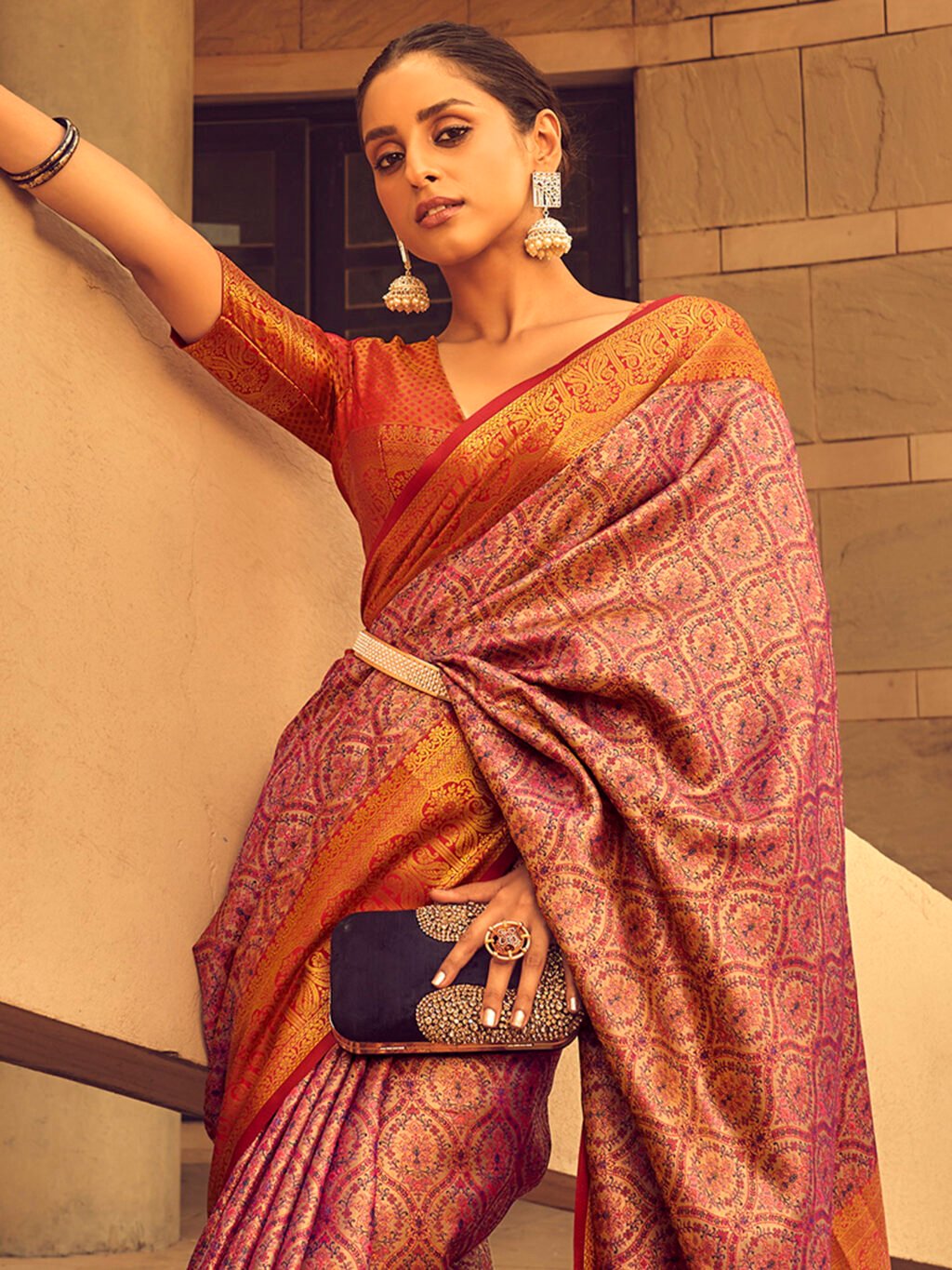 Mauve Silk Saree - Image 3