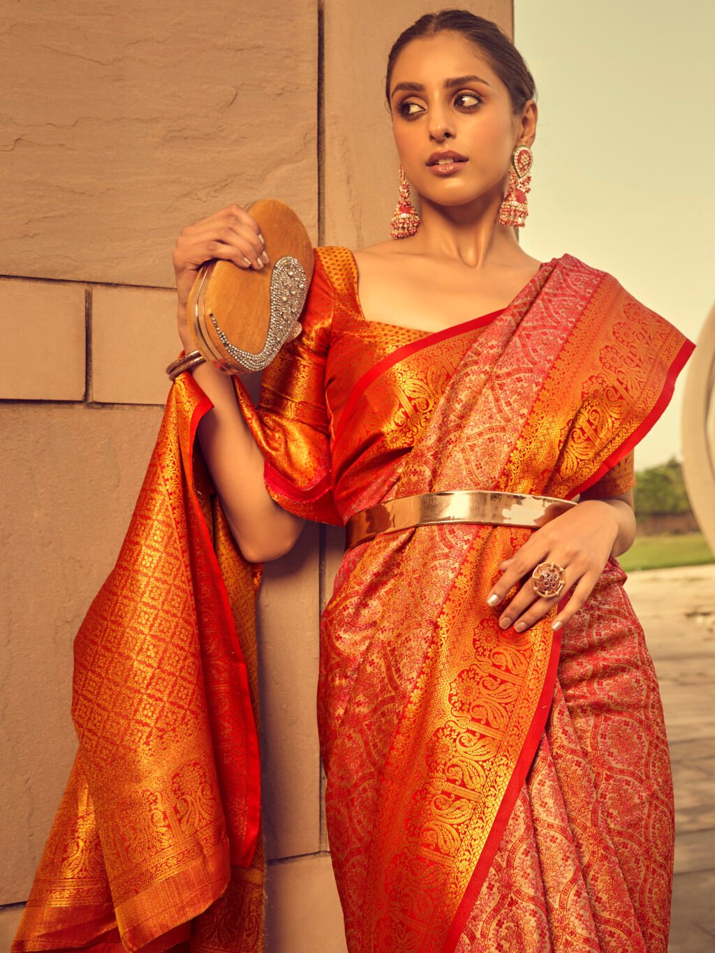 showcasing the beauty and craftsmanship of Designer Saree.