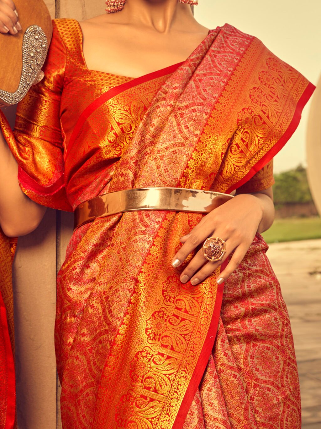 Peach Silk Saree - Image 4