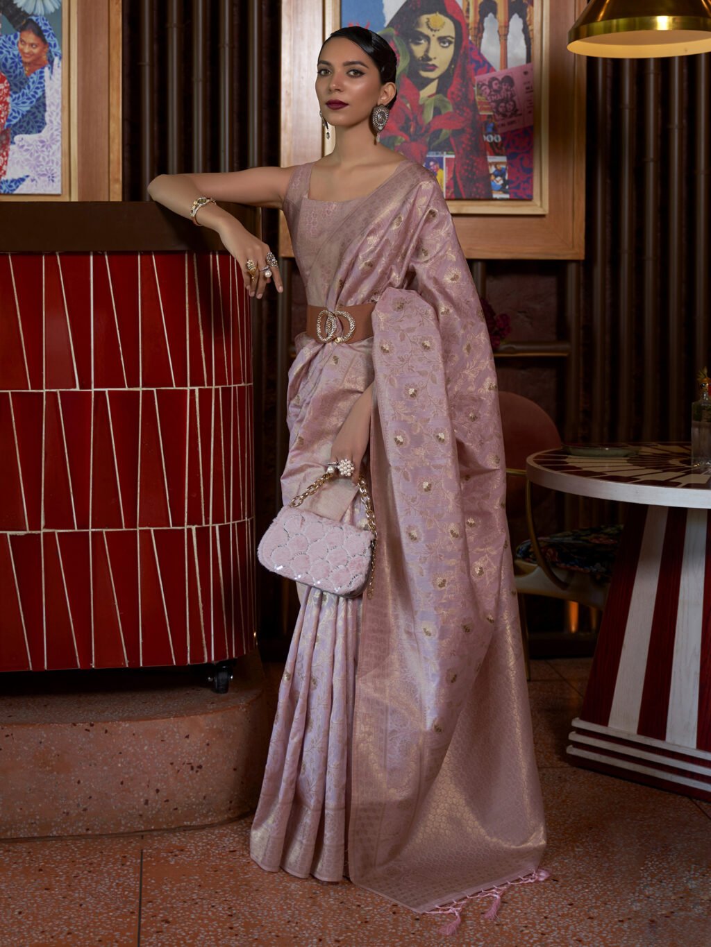 Image of Mauve Silk Saree