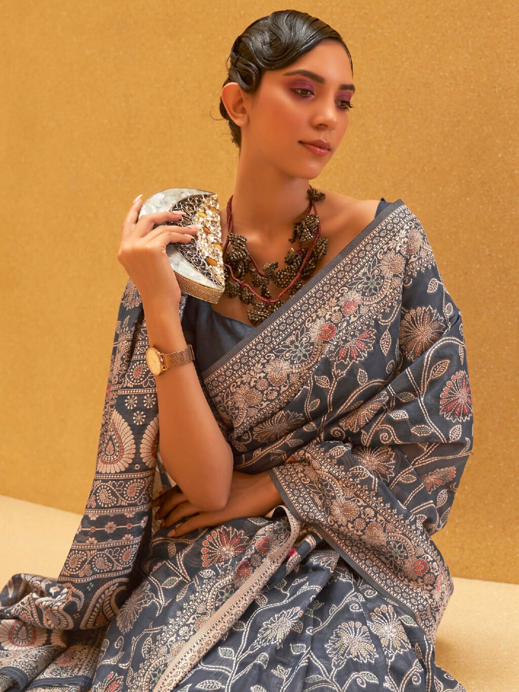 showcasing the beauty and craftsmanship of Festive Saree.