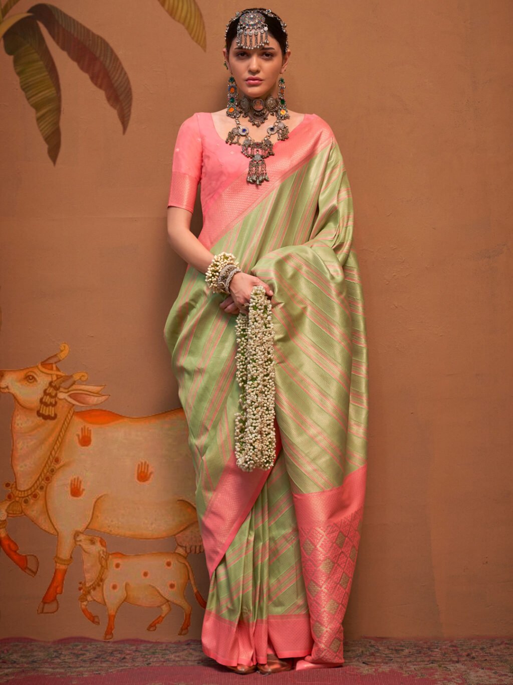 Image of Light Green Silk Saree