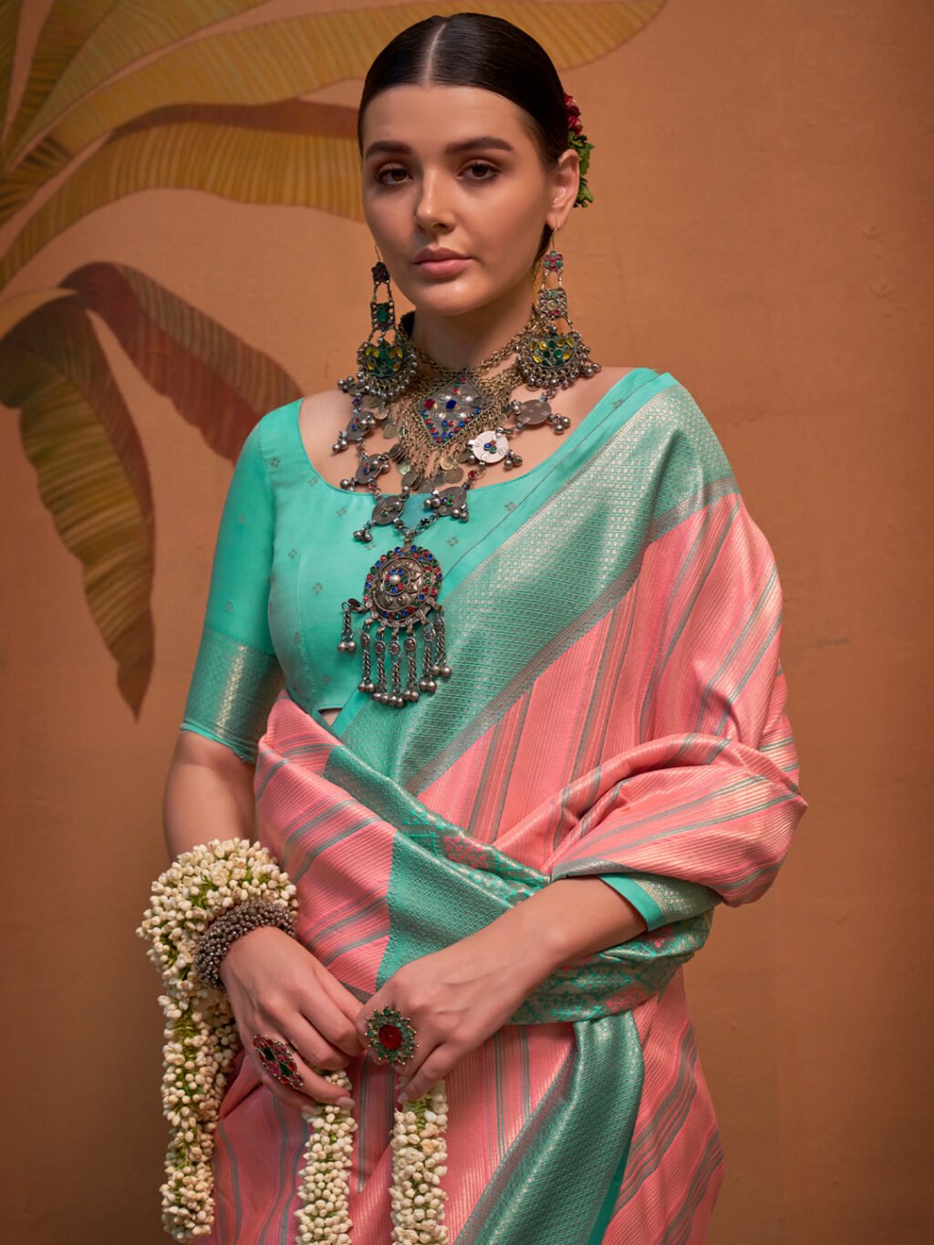 Pink Silk Saree - Image 3